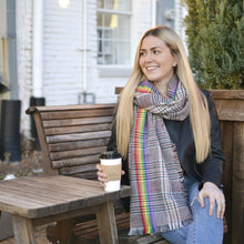 Load image into Gallery viewer, Rainbow Plaid Scarf
