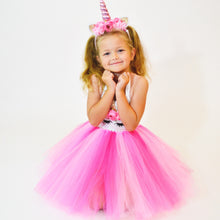 Load image into Gallery viewer, Girls Pink Dreams Unicorn Dress Set
