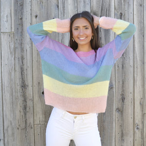 Knitted Rainbow Sweater Top