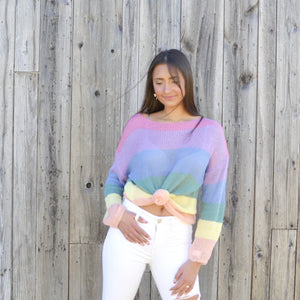 Knitted Rainbow Sweater Top