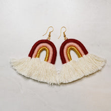 Load image into Gallery viewer, Rainbow Macrame Tassel Earrings
