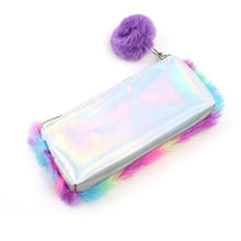 Load image into Gallery viewer, Rainbow Plush Makeup Bag

