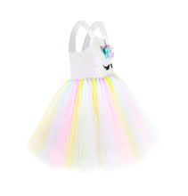 Load image into Gallery viewer, Girls &#39;Pretty in Pastels&#39; Rainbow Unicorn Triple Layer Dress Set
