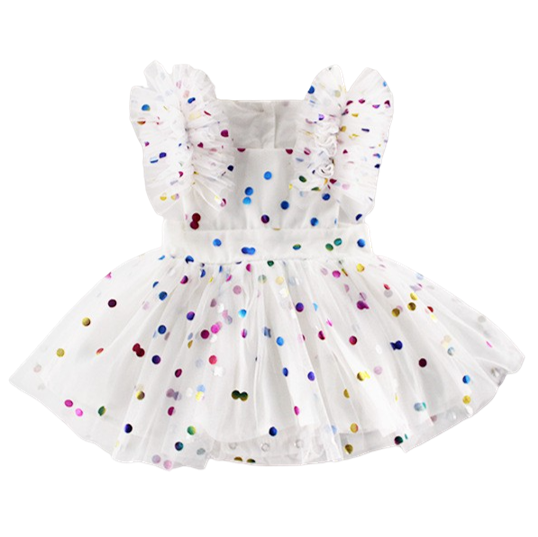 Rainbow Polka Dot Baby Dress
