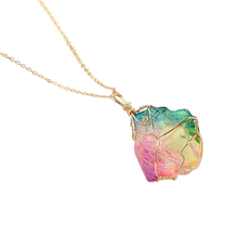 Load image into Gallery viewer, Rainbow Quartz Crystal Gemstone Necklace
