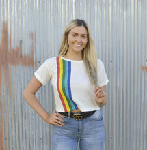 Load image into Gallery viewer, Rainbow Cropped T-Shirt
