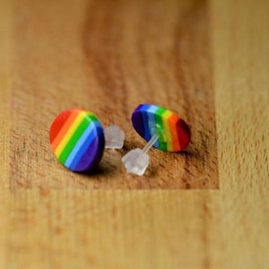 Rainbow Round Stud Earrings